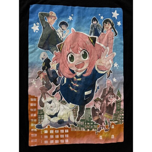 Spy x Family Anime Black Graphic Tee Adult Size Large Crunchyroll Dog T-Shirt - Picture 2 of 4